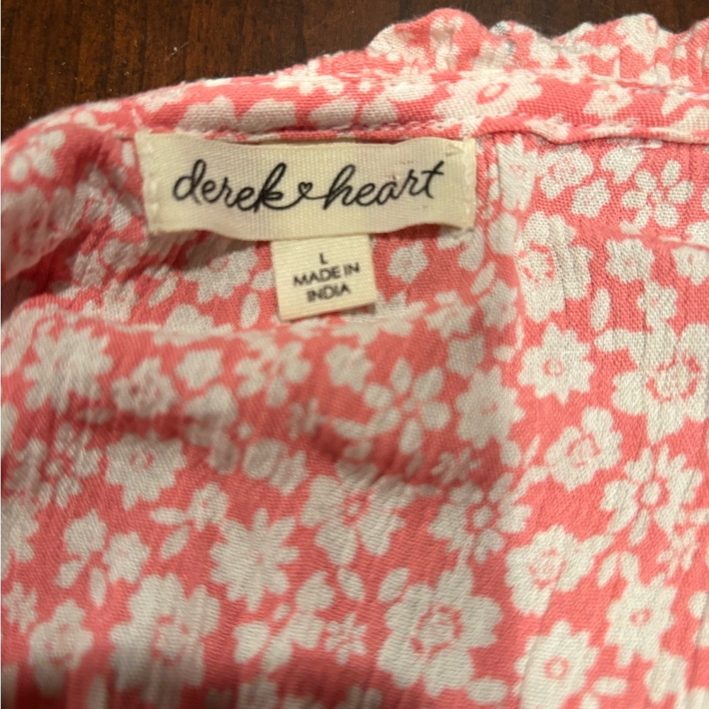 Derek Heart Pink and White Floral Midi Dress size Large - Picture 6 of 8